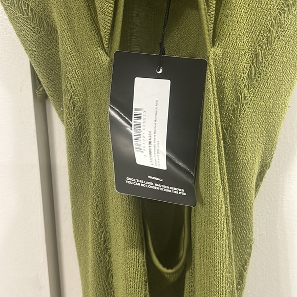 Olive green sheer halter dress - Picture 7 of 8